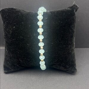 Elegant Aqua Beaded Bracelet